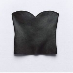 NWT Zara Leather look sweetheart bustier sz XL